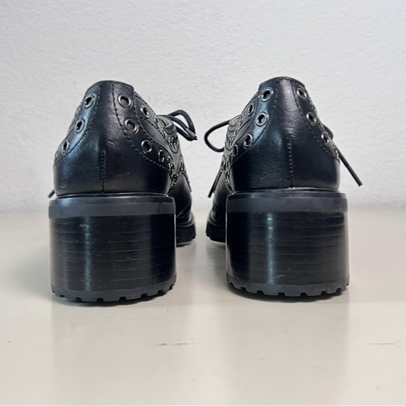 Michael Michael Kors Edison Oxford Shoes Black Leather Lace Up‎ Women’s 7M - Picture 4 of 6